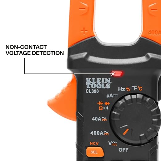 Klein Tools 80197 AC/DC Clamp Meter Kit with Magnetic Hanger, Auto-Ranging TRMS, 400 Amp, NCVT Voltage Tester, Professional Testing Kit