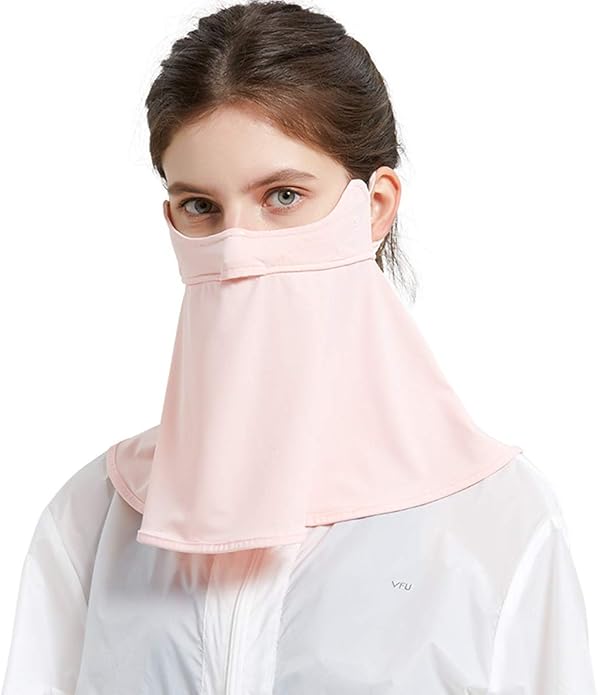 UPF 50+ Unisex Breathable Cooling Face Cover Sun UV Protection Earloop Neck Gaiter Scarf for Summer Outdoor Activities