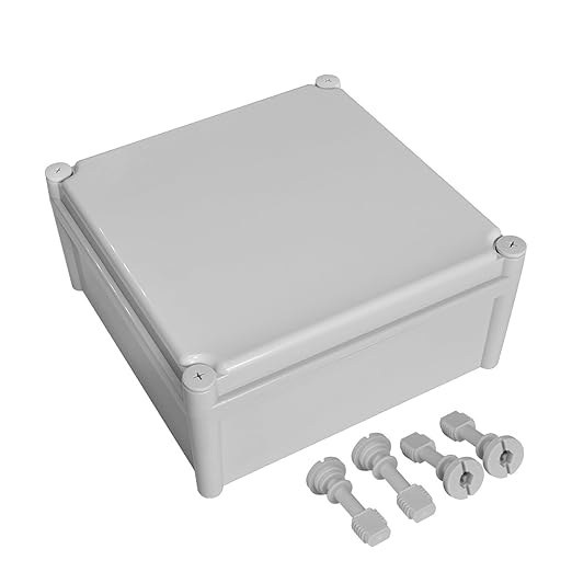 LeMotech Waterproof Dustproof IP67 Junction Box DIY Case Enclosure Gray 11 x 11 x 5.1 inch (280 x 280 x 130 mm)