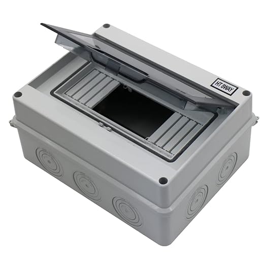 Distribution Protection Box with DIN Rail IP65 ABS Transparent Clear Cover Power mcb Distribution Box for Circuit Breaker Indoor on The Wall 8 Way