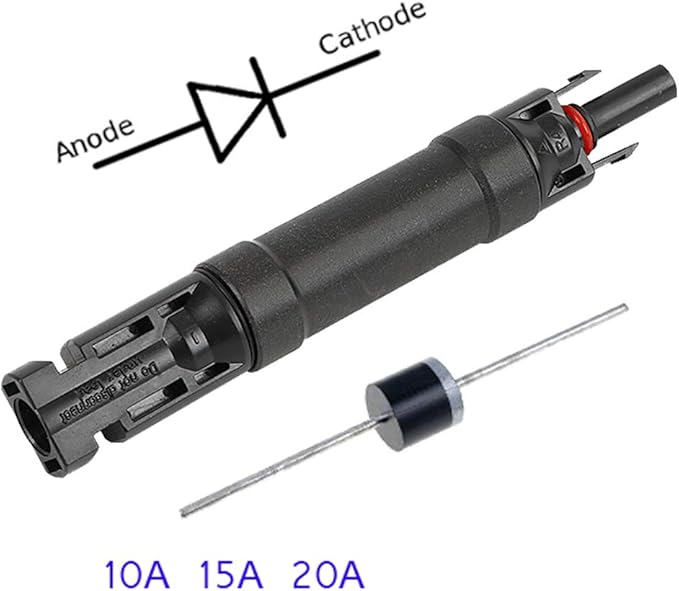BAYM Solar Panel PV Cable Connector Built in 10A Diode in-Line Fuse Solar Wire Connector Solar PV System IP68 Waterproof Anti-backflow(5pcs)