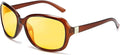 FEISEDY Classic Womens Night Glasses Driving Anti Glare Wrap Around Yellow Sunglasses B2548