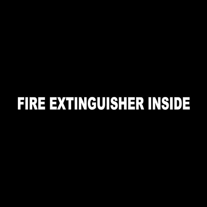 Fire Extinguisher Inside 1x12 Trucking Business Vinyl Decal Sticker White