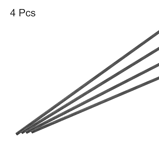 MECCANIXITY Carbon Fiber Rod, 1.5mm x 150mm Carbon Rod Bar for RC Airplane DIY Craft Kite Wing Tube Quadcopter Arm Repair Pack of 4