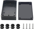 Project Box ABS Black Electrical Boxes IP67 Outdoor Waterproof box Electronic Junction Box Power Enclosure with Cable Glands for DIY Project 7.9 x 4.7 x 2.2 inch (200x120x56mm)