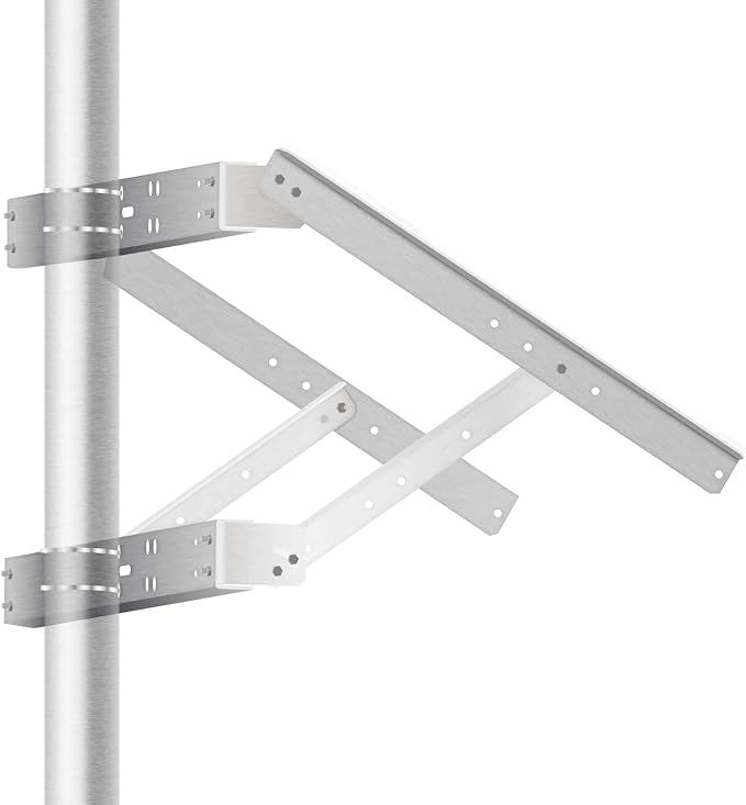Newpowa Solar Mounting Bracket Universal Double Arm for Pole/Wall Installation Designed for 100-220w Solar Panel Width Length Up to 30.31inch Tilt Angle from 0°-90°