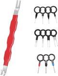 Dual-End Electrical Connector Removal Tool for Cars, Automotive Terminal Connector Separator and Removal Tool in Tight Spaces, Includes 11PCS Terminal Pin Removal Tool Set (Red)