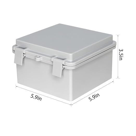 Weatherproof Junction Box Waterproof Electrical Box ABS Plastic Enclosure Switch Router Project Box Latch Hinged Project Enclosure (5.9"x5.9"x3.5")