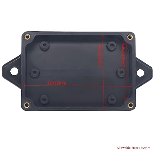 Junction Box IP65 Waterproof ABS Plastic Electrical Project Case Power Junction Boxes, Project Box with Fixed Ear Black 3.3 x 2.3 x 1.3Inch (83 x 58 x 33mm)