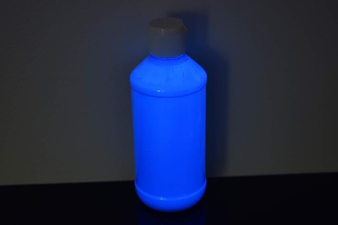 DirectGlow 8oz UV Blacklight Reactive Fluorescent Acrylic Paints (Blue)