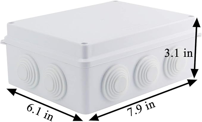 Sunnyglade IP65 ABS Plastic Waterproof Dustproof Junction Box Universal Durable Electrical Project Enclosure (7.9"x6.1"x3.1")