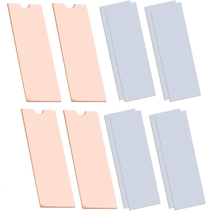 Easycargo Laptop M.2 Heatsink Kit, Copper m.2 Heat Sink + Thermal pad 1mm 0.5mm for Cooling Laptop M.2 2280 SSD (4-Pack)