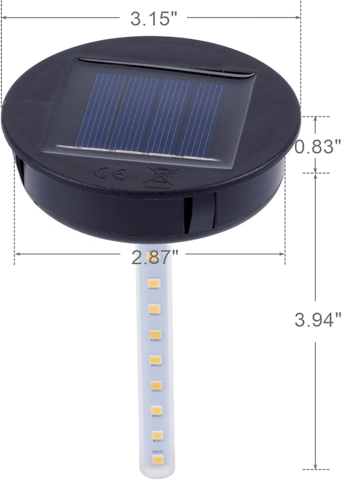 Solar-Lantern Waterproof Lights Replacement Top - Garden Decor Outdoor Lighting Decorative Patio Lighting Solar Replacement Top… (3.15 inch Dancing_2pack)