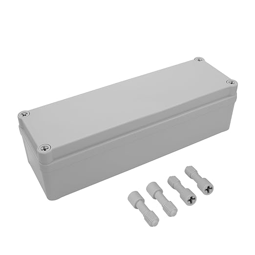 LeMotech IP67 Waterproof Junction Box ABS Plastic Project Box Dustproof Electrical Box Outdoor Enclosure for Electronics DIY Case Gray 9.8X 3.1x 2.8 inch (250x 80x 70 mm)