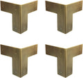 4Pcs Antique Pure Brass Heavy Duty Corner Protectors Braces Classical Furniture Tables and Chairs Cabinet Corner Guard (Antique Bronze)