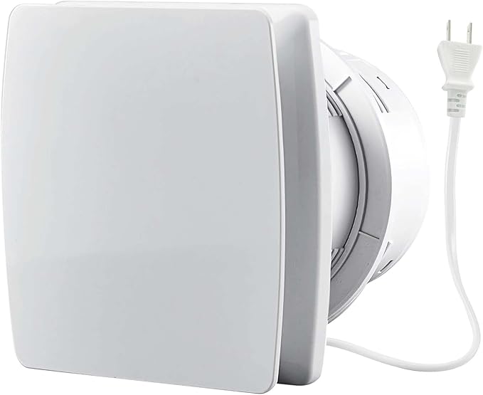 4" Exhaust Fan, 50CFM Quiet Small Window Wall Mount Vent Extractor Fan for Kitchen Bathroom Workshop Garage (US Cord)
