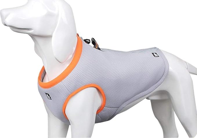 SGODA Dog Cooling Vest Harness Cooler Jacket Grey Orange XX-Small