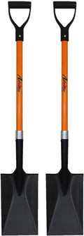 Ashman Spade Shovel (2 Pack) – 41 Inches Long D Handle Grip – The Single Shovel Weighs 2.2 Pounds and has a Durable Handle – Premium Quality Multipurpose Orange Spade Shovel with Strong Build.