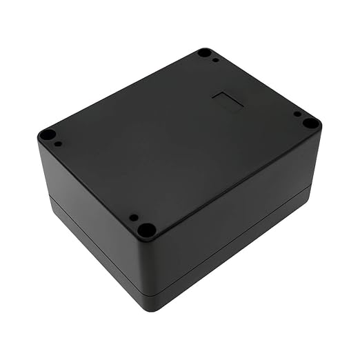 LeMotech ABS Plastic Electrical Project Case Power Junction Box, Project Box Black 4.5" x 3.5" x 2.2" (115 x 90 x 55 mm)(Pack of 2)