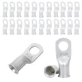 2 AWG 3/8" Stud (25 pcs.), Heavy Duty Tinned Battery Ring Terminal 2 Gauge Wire Connectors 2 AWG Copper Wire Lugs