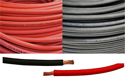 8 Gauge 8 AWG 5 Feet Black + 5 Feet Red (10 Feet Total) Welding Battery Pure Copper Flexible Cable Wire - Car, Inverter, RV, Solar