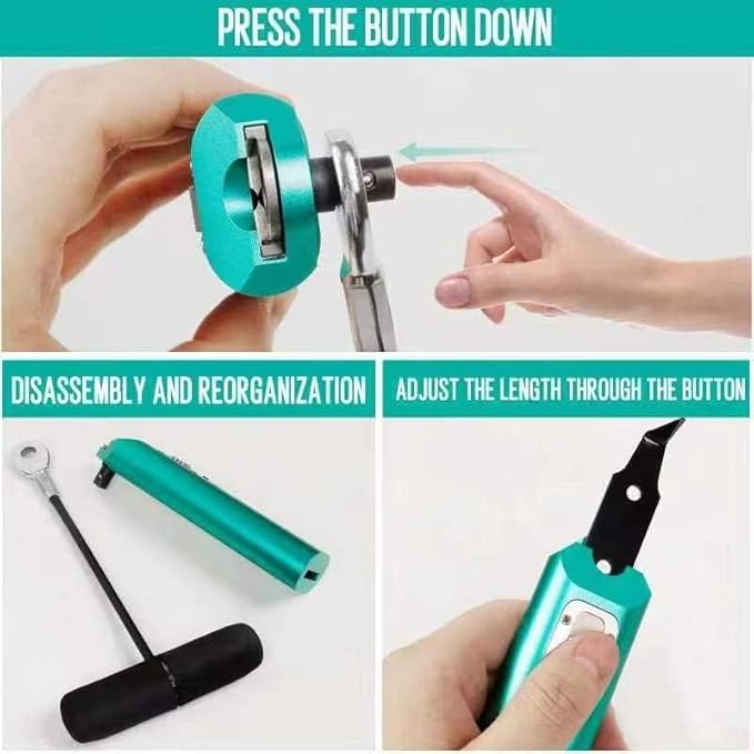 Auto Windshield disassembly Tool, with a Broach Handle, Three Types of Blades, and Two Specifications of Blades