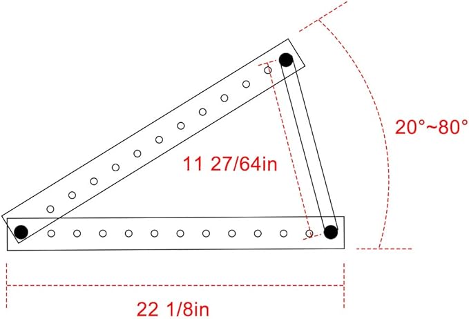 Air Jade 22 in Adjustable Solar Panel Tilt Mount Brackets, Solar Panel Mounting Bracket with Foldable Tilt Legs for RV, Boat, Roof, and Off-Grid