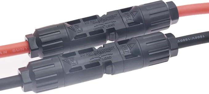 10AWG Solar Extension Cable 3FT, IP67 Waterproof PV Connectors with Tinned Copper Wire, for Solar Panel to Charge Controller, Solar Generator, RV, Boat, Off-Grid System