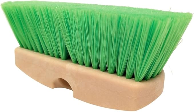 Teravan Green Flow Through Brush Head, 8-Inch Extra Soft Bristle Brush for Gentle Car Wash, RV, Boat, Window & Floor Cleaning, Compatible with Pole Handle