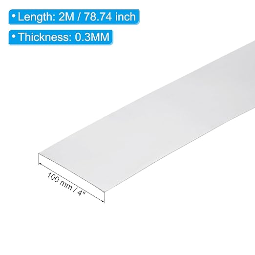 PATIKIL 4in x 78.7in Aluminum Flashing, 1pcs Aluminum Flashing Roll Roofing Aluminum Sheet Metal Strip Sheet Roll 0.3mm Shim for Roofs Gutters Door Window Machinery Repair Craft DIY