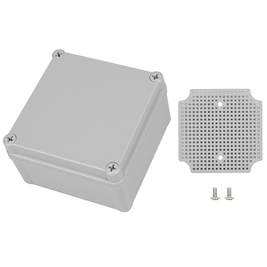 Junction Box，4.9"x 4.9"x 3" Outdoor Electrical Box with Mounting Plate, IP67 Dustproof Waterproof ABS Plastic Project Box, DIY Electrical Enclosure Gray (125x 125x 75 mm)