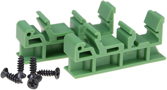 50Sets C45 DIN Rail PCB Mounting Green Bracket Holder Carrier Clips for Width 35mm or 15mm Din Rail