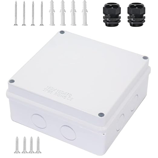 Junction Box, Zulkit Project Box with Reserved Holes IP65 Waterproof Dustproof Electrical Box ABS Plastic Project Enclosure White 5.9 x 5.9 x 2.8 Inch