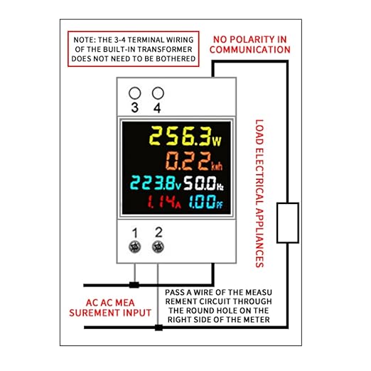 Digital Single Phase Energy Meter Tester Electricity Usage Monitor AC 110V 40V~300V 100A Ampermeter Power Voltmeter Ammeter Voltage Amps Watt Kwh Frequency Power Factor Meter Multimeter (Built-in CT)
