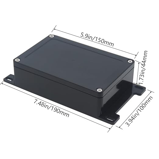 Junction Box, Zulkit Project Box Waterproof Dustproof IP65 ABS Universal Electrical Boxes Enclosure with Fixed Ear Black 5.91 x 3.94 x 1.73 inch (150 x 100 x 44 mm)(Pack of 1)