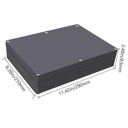 Junction Box IP65 Waterproof ABS Plastic Electrical Project Case Power Junction Boxes, Project Box with 4 PCS M16 Cable Glands 11.42x8.27x2.48 inch (290 x 210 x63 mm)