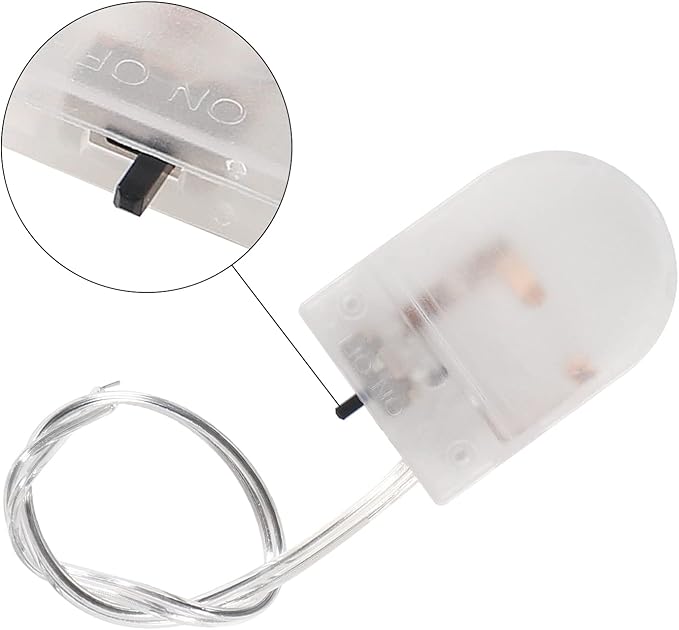 Alinan 5pcs Button Battery Holder Coin Cell Battery Holder with Switch CR2032 1 X 3V Battery Holder Battery Storage Boxes Cover with Wires On ON-Off Switch Socket Container (Clear)