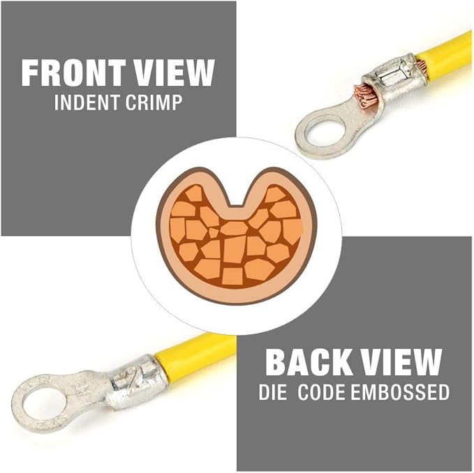 iCrimp Non-insulated Terminal Crimping Tool for AWG 16 to AWG 10 Non-Insulated Terminals and Butt/Spice/Open/Plug Connectors for Auto Electrical,Marine,Motorcycle Wiring Repairs,Loom Assembly
