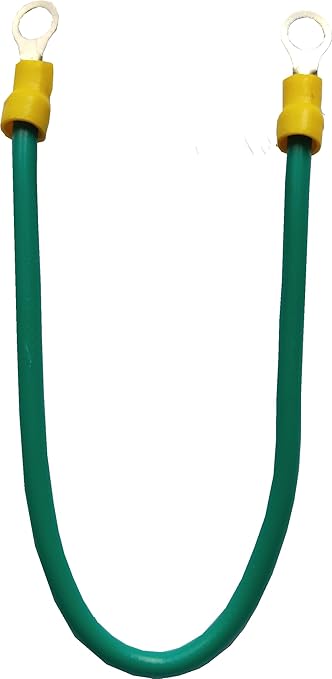 Grounding Pigtail: 12AWG Green Stranded Copper Wire, 8-Inch Length, with 10/32 x 3/8 Green Screw - Quick 5-Second Installation(15 Pack)