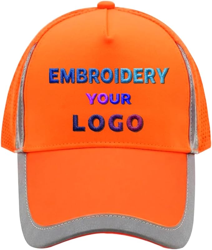 YOWESHOP Reflective Safety Baseball Cap Customize Logo with Removable PE Shell Hi-Vis Safety Work Hat