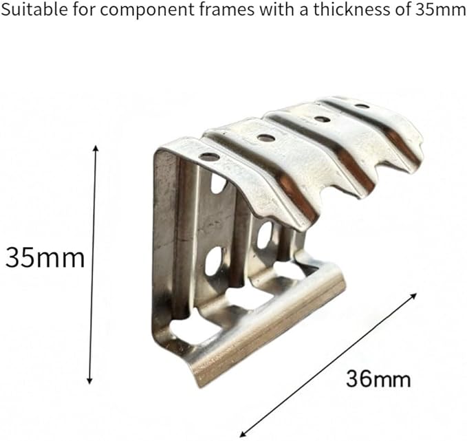 304 Stainless Steel Photovoltaic Water Guide Clips for Solar Panels, Self-Cleaning Drainage Design to Prevent Water Accumulation and Reduce Maintenance Effort, 50pcs (35mm)