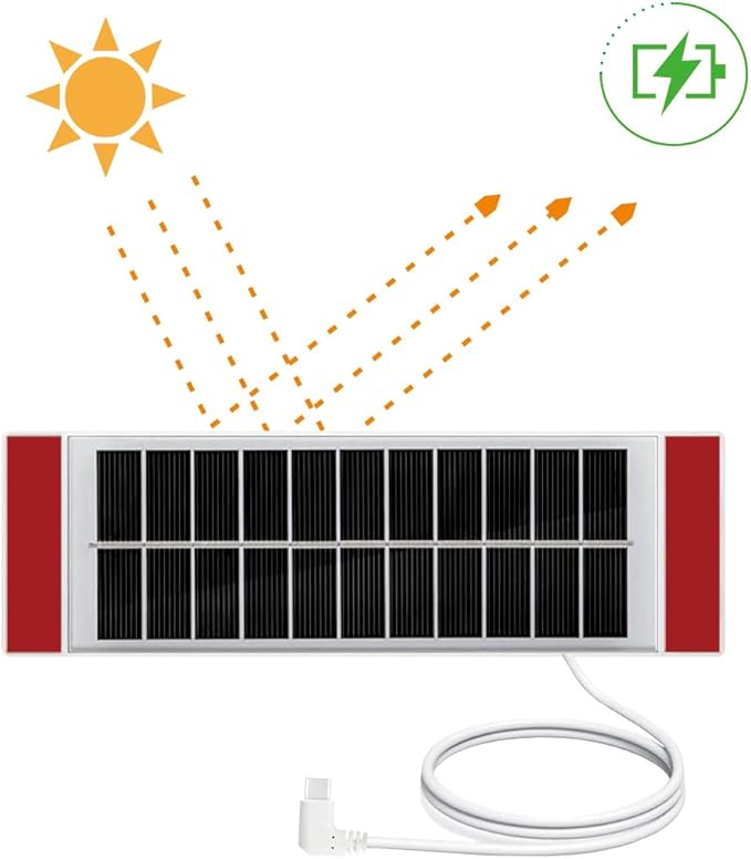 1pcs Solar Panel 1.3W5.5V, Suitable for Electric Blinds Smart Blinds, USB-C Plug Mobile Solar Power Generation, Installed on Window Solar Power Panel