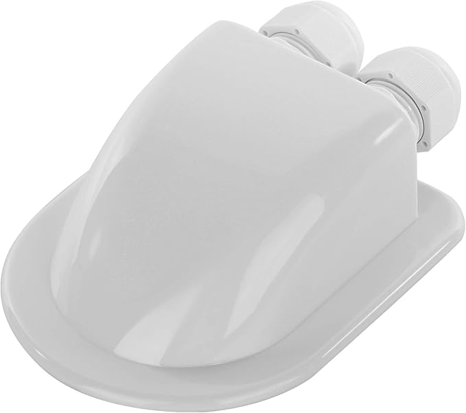 2 Pack of IP68 Waterproof Solar Cable Entry Gland by Restmo, Weather Resistant Dual Cable Entry Housing for Solar Panels of RV, Caravan, Marine, Boat, Cabin, White