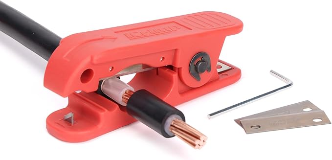 iCrimp Round Cable Stripper for AWG 12 to 4/0, Adjustable Cable Jacket Stripper,Wire Stripping Tool with 2 Spare Blade