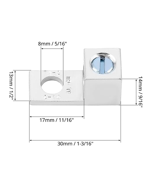 QWORK Aluminum Alloy Mechanical Lugs, 25Pcs Tin-Plated Cable Connectors with 5/16-24 Screw Size for 14 AWG - 2 AWG Conductors