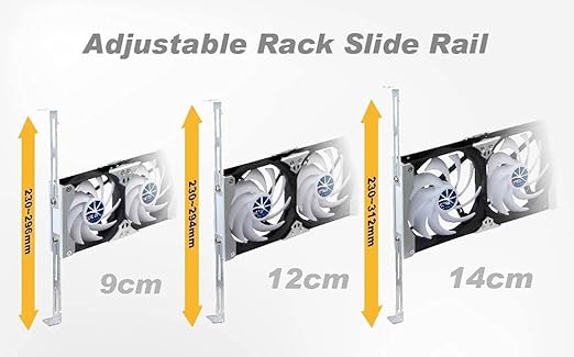 TITAN- 12V DC IP55 Waterproof Double Rack Mount Ventilation Cooling Fan with Timer and Speed Controller- TTC-SC20 (140mm)