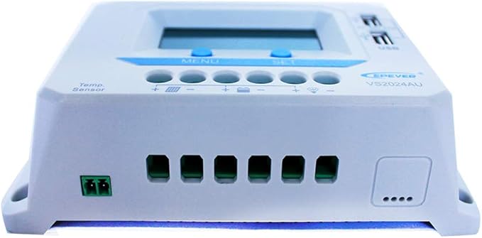 EPEVER 20amp Charge Controller PWM 20A 12V/24V Solar Panel with Dual USB Ports Output and LCD Display for Solar System (VS2024AU)