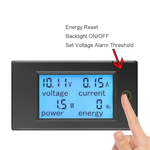 KETOTEK Digital Ammeter Voltmeter DC Voltage Current Power Energy Meter 6.5V~100V with 100A Shunt, DC Volt Amp Watt KWh Meter Panel Gauge LCD Display 4 in 1 Multimeter Solar