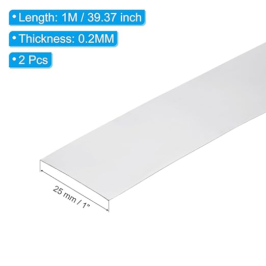 PATIKIL 1in x 39.4in Aluminum Flashing, 2pcs Aluminum Flashing Roll Roofing Aluminum Sheet Metal Strip Sheet Roll 0.2mm Shim for Roofs Gutters Door Window Machinery Repair Craft DIY