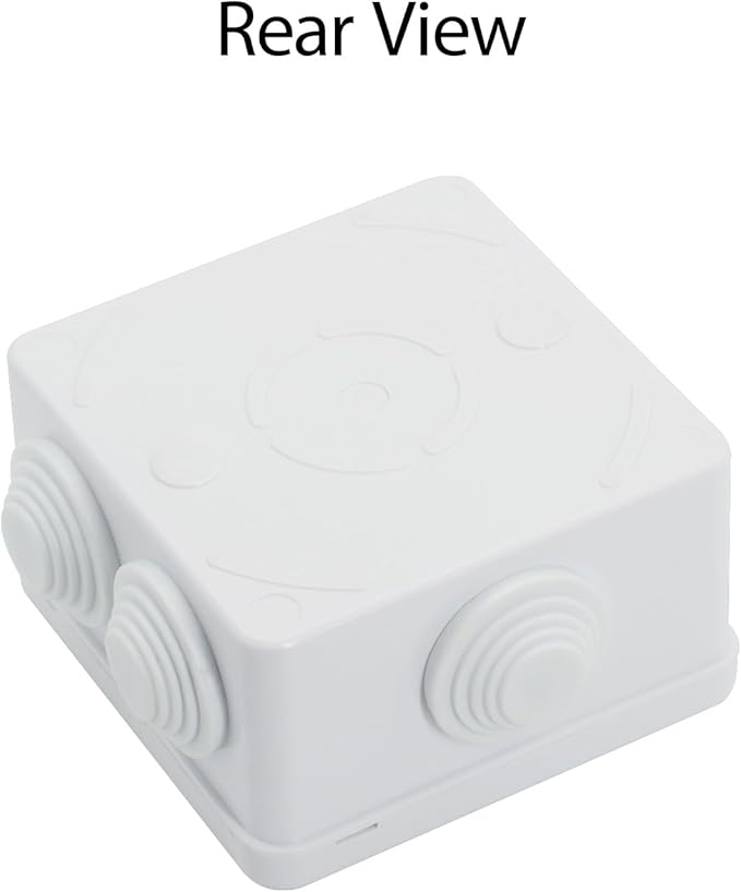 LeMotech ABS Plastic Dustproof Water Resistant IP55 Junction Box Universal Electrical Project Enclosure White 3.4 x 3.4 x 2 inch (85 x 85 x 50 mm)